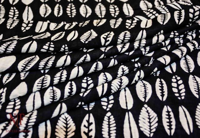 Black And White Designer Cotton Fabric By The Yard