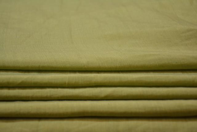 Herbal Green Cotton Silk Fabric By The Yard