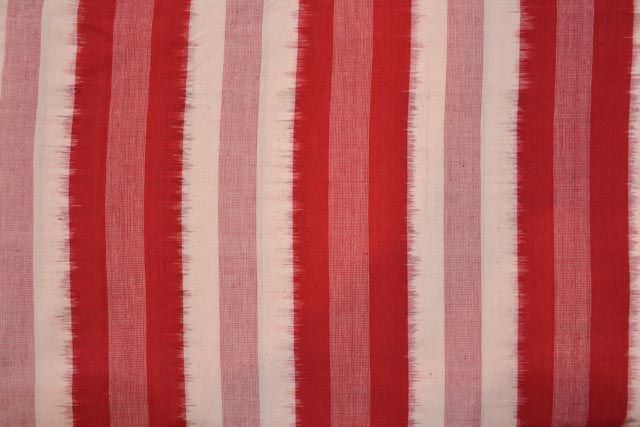 Red And White Designer Double Ikat Fabric