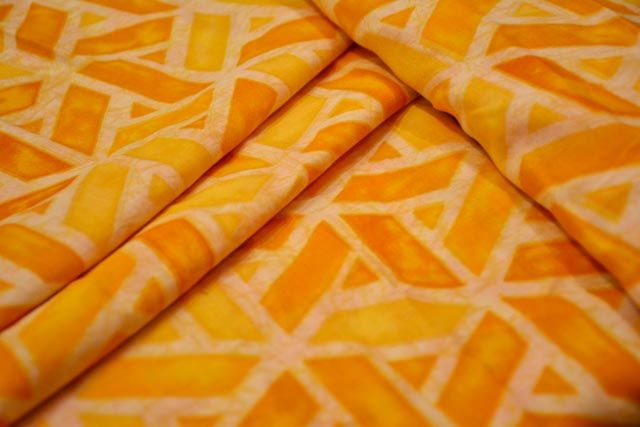 Yellow Geometric Print Cotton Fabric