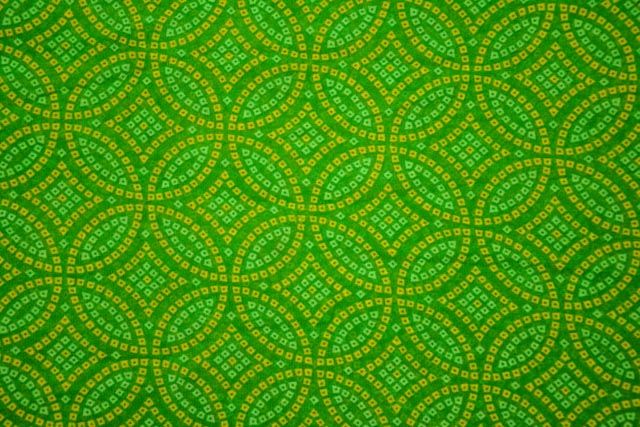 Green Georgette Bandhani Fabric