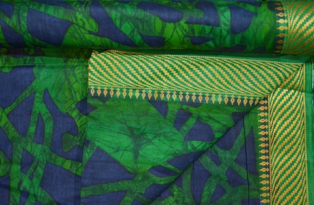 Zari Border Glace Cotton Fabric