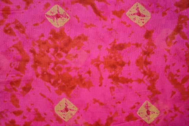 Pink Red Printed Kota Doria Fabric