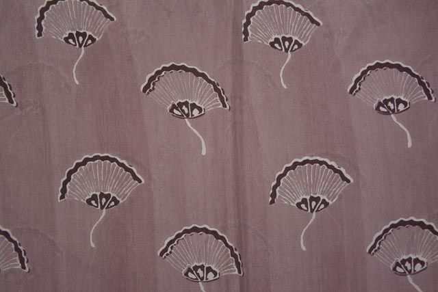 Pale Mauve Floral Print Silk Cotton Fabric 