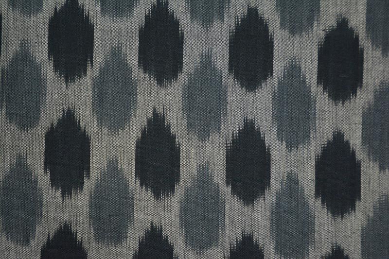 Grey And Black Ikat Fabric By The Yard