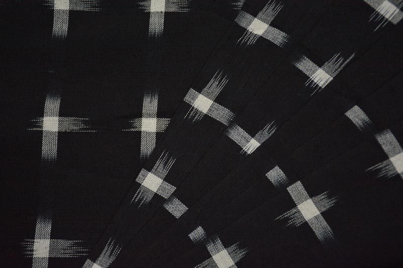 Black And White Double Ikat Fabric By The Yard