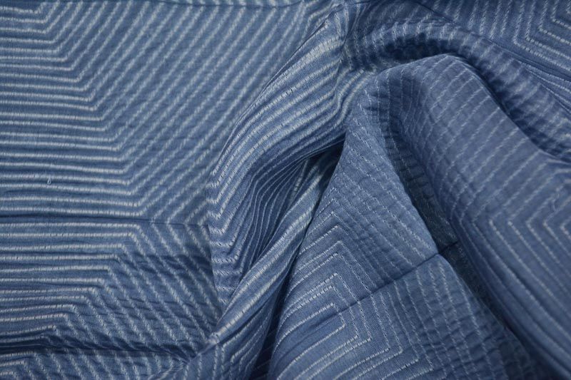 Blue Shibori Chanderi Silk Fabric