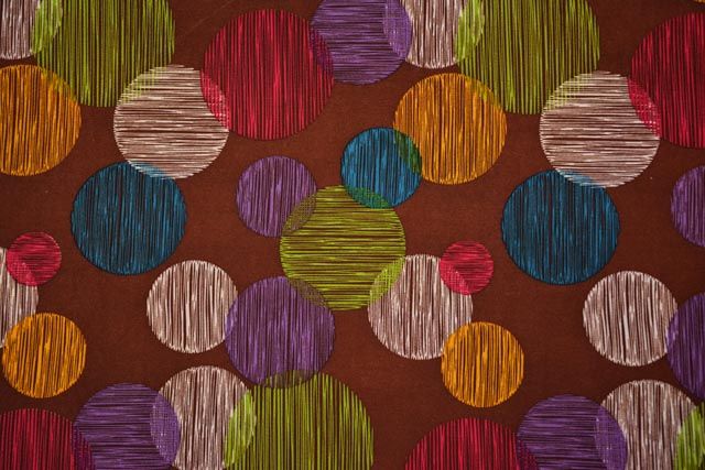 Multicolor Circle Digital Print Crepe Fabric