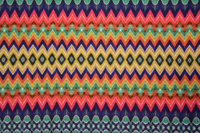 Multicolor Chevron Digital Print Crepe Fabric