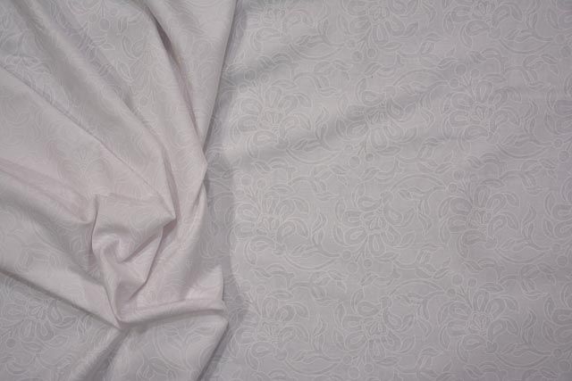 White Self Print Indian Cotton Fabric