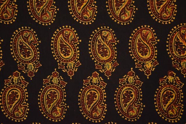 Paisley Print Ajrakh Fabric