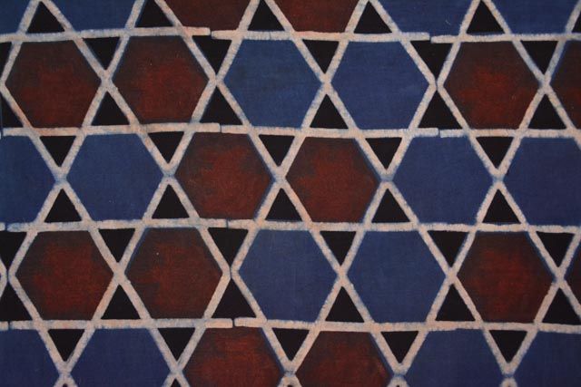 Geometric Block Print Ajrakh Fabric