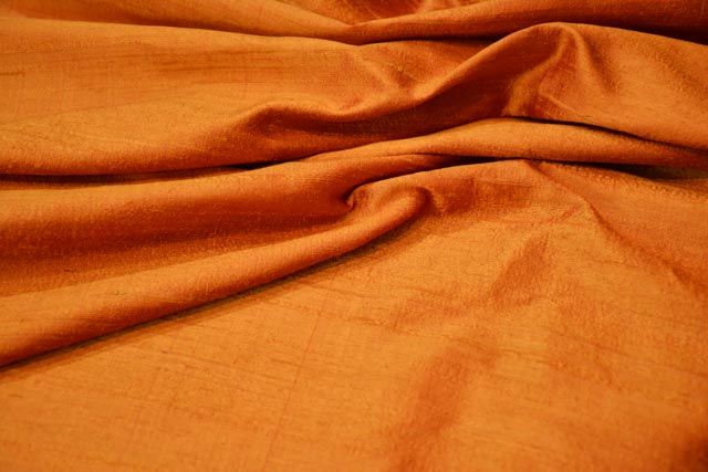 Golden Yellow Raw Silk Fabric By The Yard