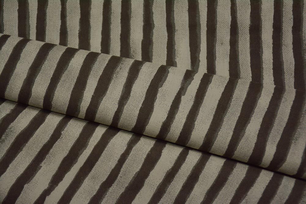 Kashish Brown Striped Cotton Fabric 