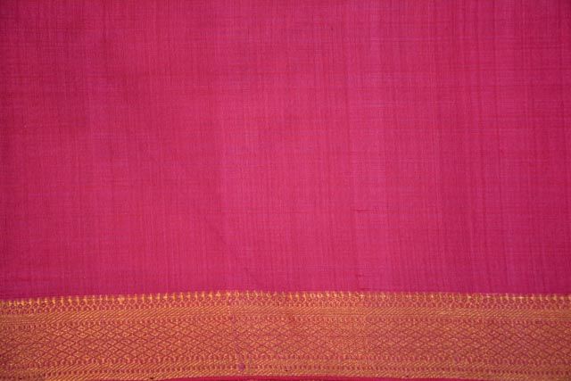 Pink Zari Bordered Mangalgiri Pure Handloom Cotton Fabric