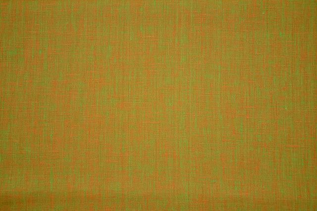 Green Orange Double Tone Turkish Linen Fabric