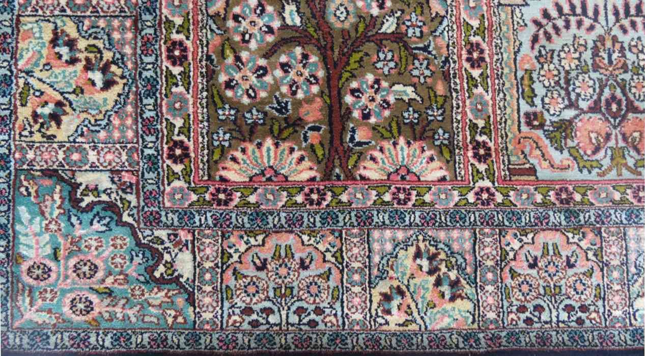 Hamadan Design Silk Rug From India