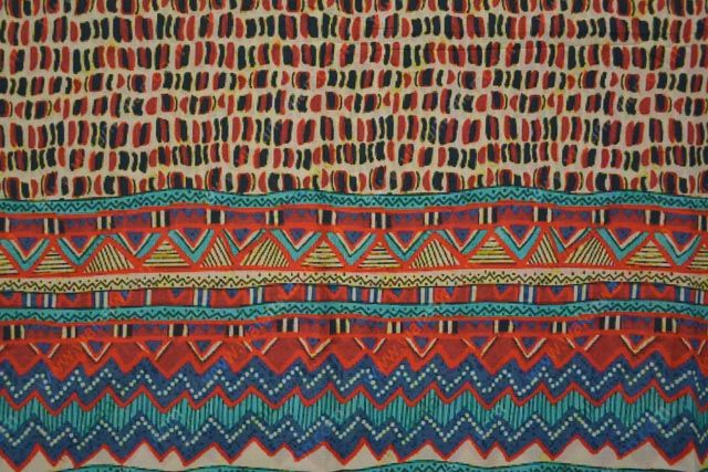 Multicolor Geometric Digital Print Cotton Fabric