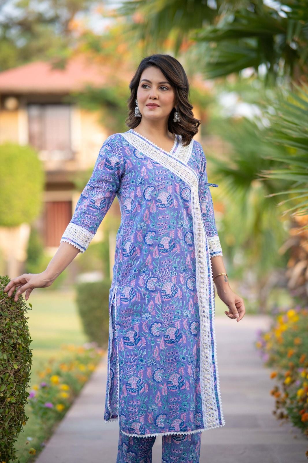 Blue Floral Kurta