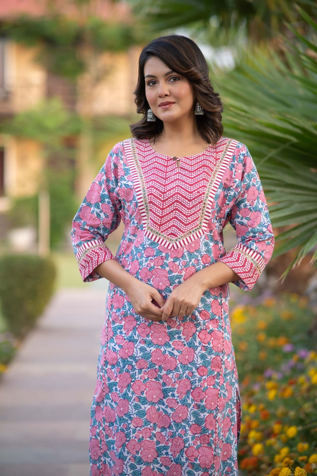 Pink Floralkurta 