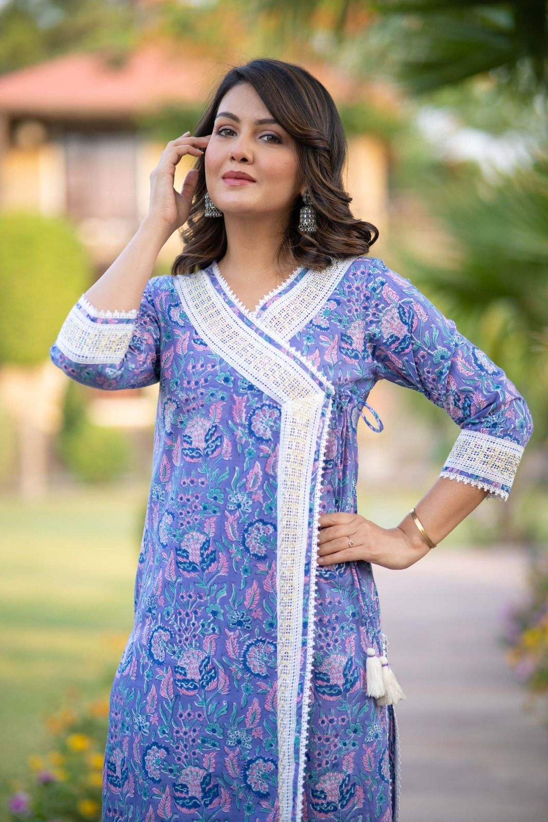 Blue Floral Kurta