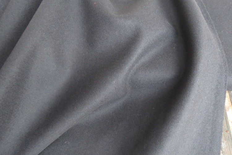 Jet Black Wool Fabric By The Yard