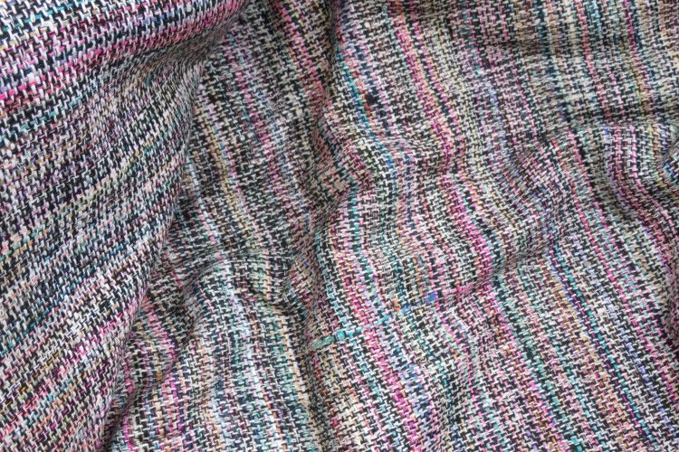 Handloom Multicolor Pure Silk Fabric