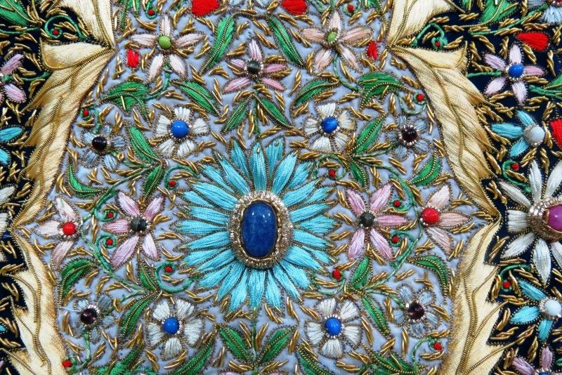 Handmade Zardozi Royal Jewel Carpet
