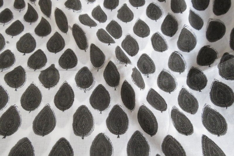 Leaf Design Indian Cotton Fabric