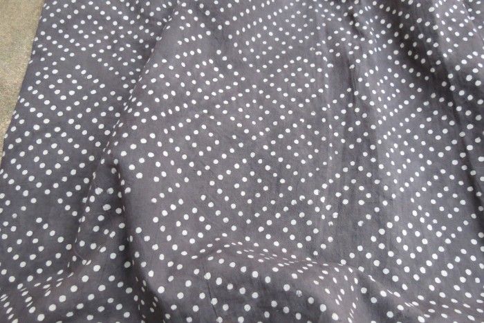 Grey White Diamond Dots Indian Cotton Fabric