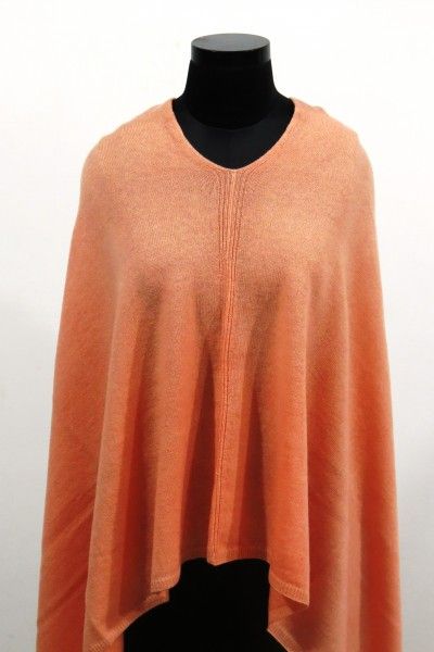 Orange Peel Kashmir Wool Poncho 