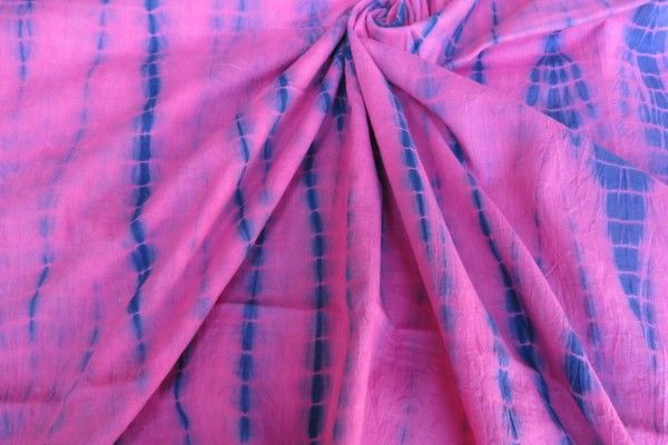 Pink And Blue Batik Print