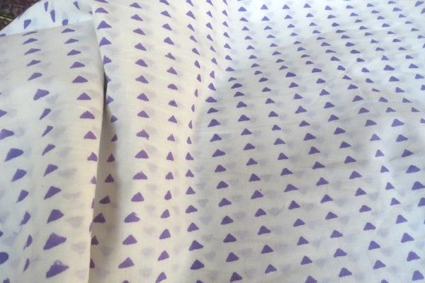 Violet Triangular Block Print Fabric