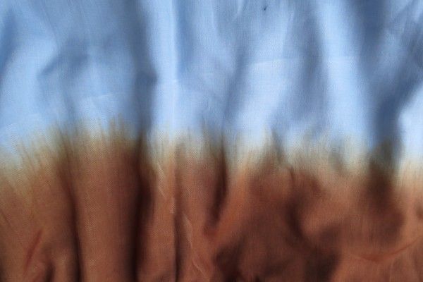 Blue And Brown Dip Dyed Fabric