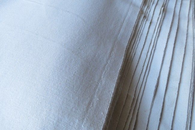 White Cotton Canvas Fabric By The Yard