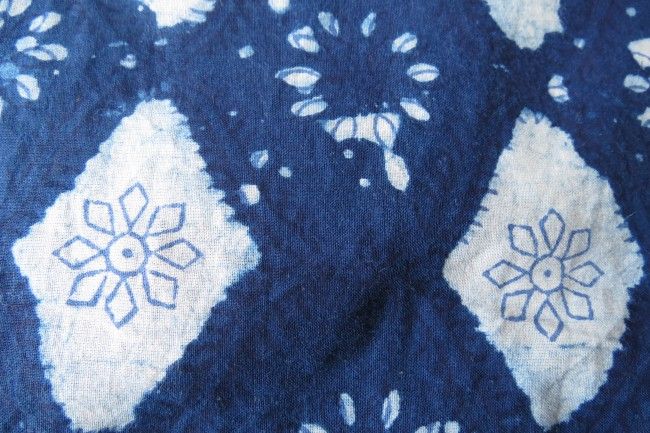 Indigo Floral Cotton Fabric By The Yard