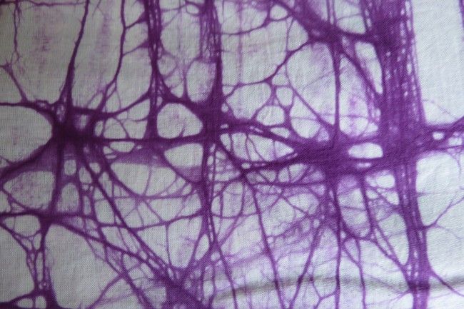 Purple Web Block Print Fabric