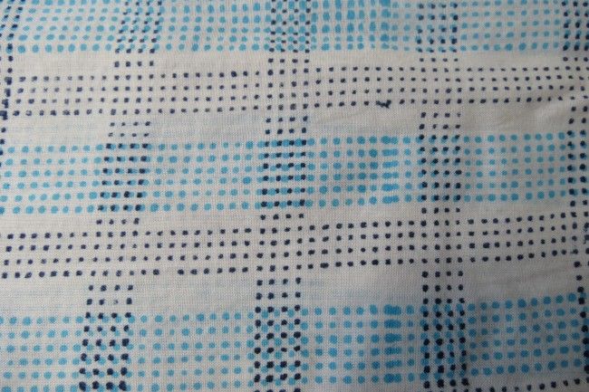 Blue Dotted Block Print Cotton Fabric By The Yard