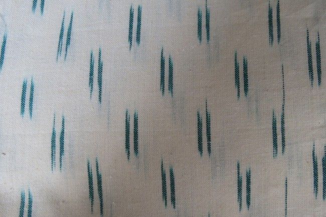 White And Green Ikat Fabric