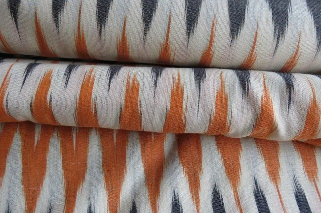 Tricolor Ikat Fabric By The Yard