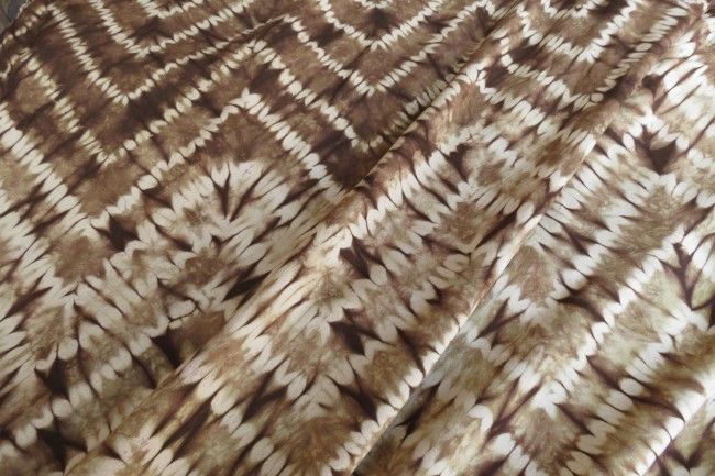 Olive Brown Shibori Rayon Fabric By The Yard