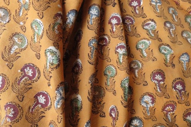 Multicolor Floral Bagru Fabric By The Yard