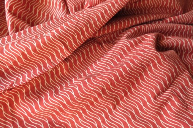 Red And White Bagru Block Print Cotton Fabric