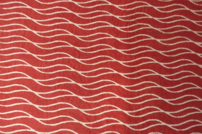 Red And White Bagru Block Print Cotton Fabric