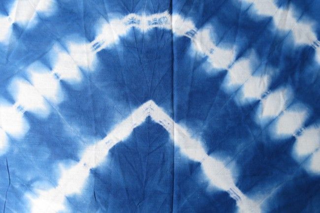 Blue And White Mulmul Shibori Print Fabric