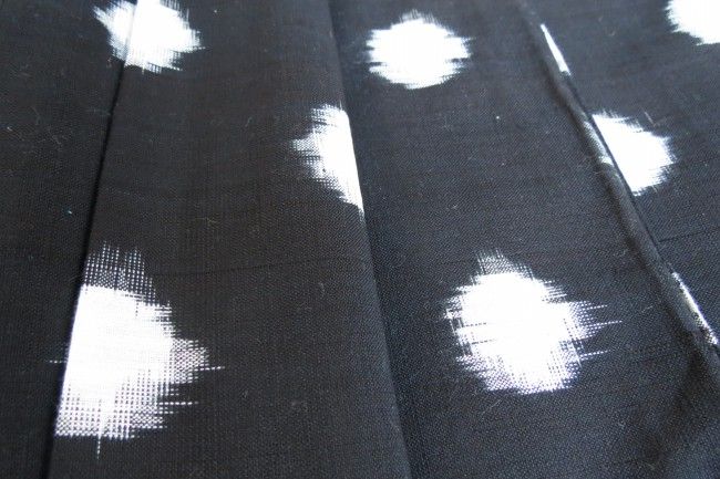 Black And White Double Ikat Fabric