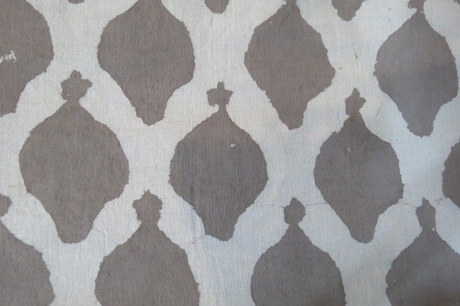 Kashish Grey And White Block Print Cotton Fabric