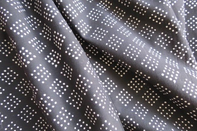Black And White Dotted Block Print Cotton Fabric