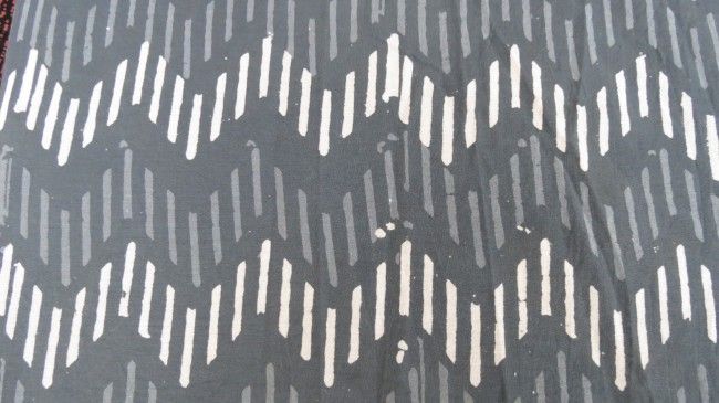 Grey Striped Cotton Fabric 
