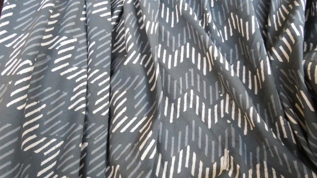 Grey Striped Cotton Fabric 